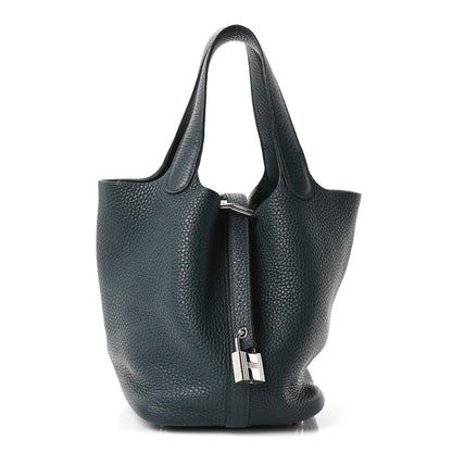 Hermes Taurillon Clemence Picotin Lock 18 PM Vert Cypress 1 of 10