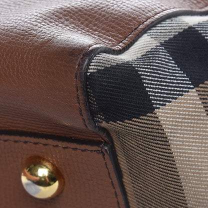 Burberry Grainy Calfskin House Check Small Canterbury Tote Tan 11 of 17