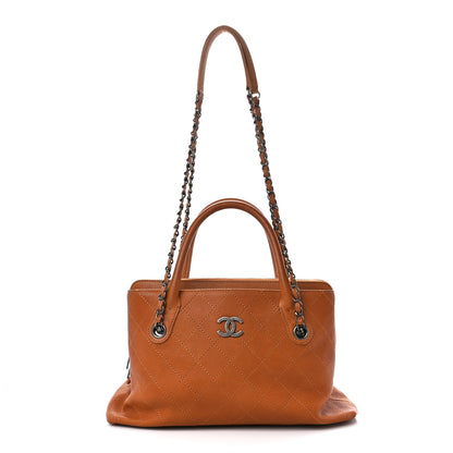 Chanel Grained Vegetal Calfskin Small Urban Shopping Tote Camel 1 of 12