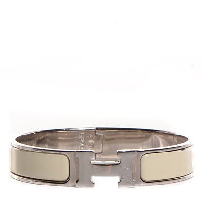 Hermes Enamel Narrow Clic H Bracelet PM Craie 1 of 5