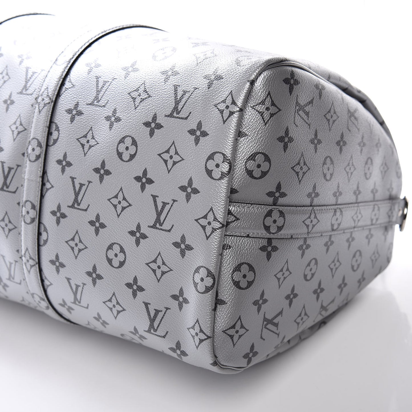 Metallic Monogram Keepall Bandouliere 50 Silver