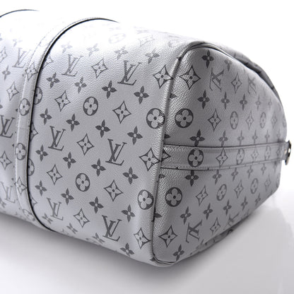 Louis Vuitton Metallic Monogram Keepall Bandouliere 50 Silver 6 of 14