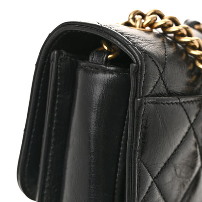 Chanel Glazed Calfskin Quilted Large Perfect Edge Flap Black 12 of 14