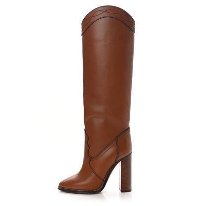 Saint Laurent Kate 105 Western Knee High Boots 36.5 New Papaya 1 of 13