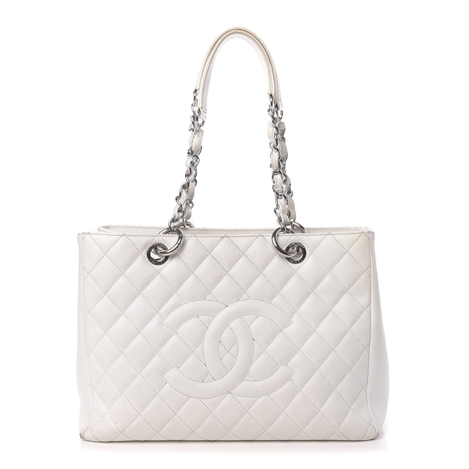 Chanel Caviar Quilted Grand Shopping Tote GST White 1 of 23