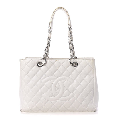 Chanel Caviar Quilted Grand Shopping Tote GST White 1 of 23