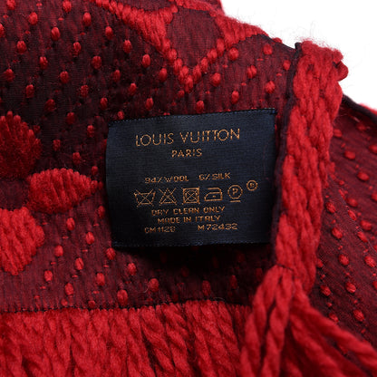 Louis Vuitton Wool Silk Logomania Scarf Rubis 4 of 5