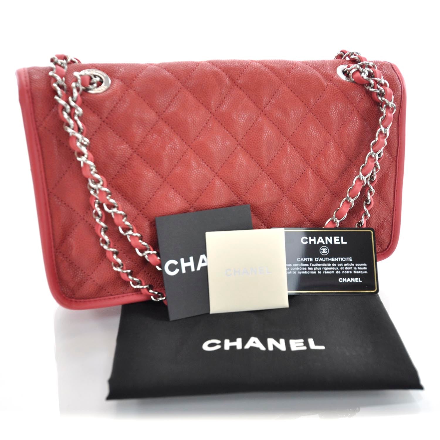 Chanel Suede Calfskin French Riviera Flap Red 3 of 12