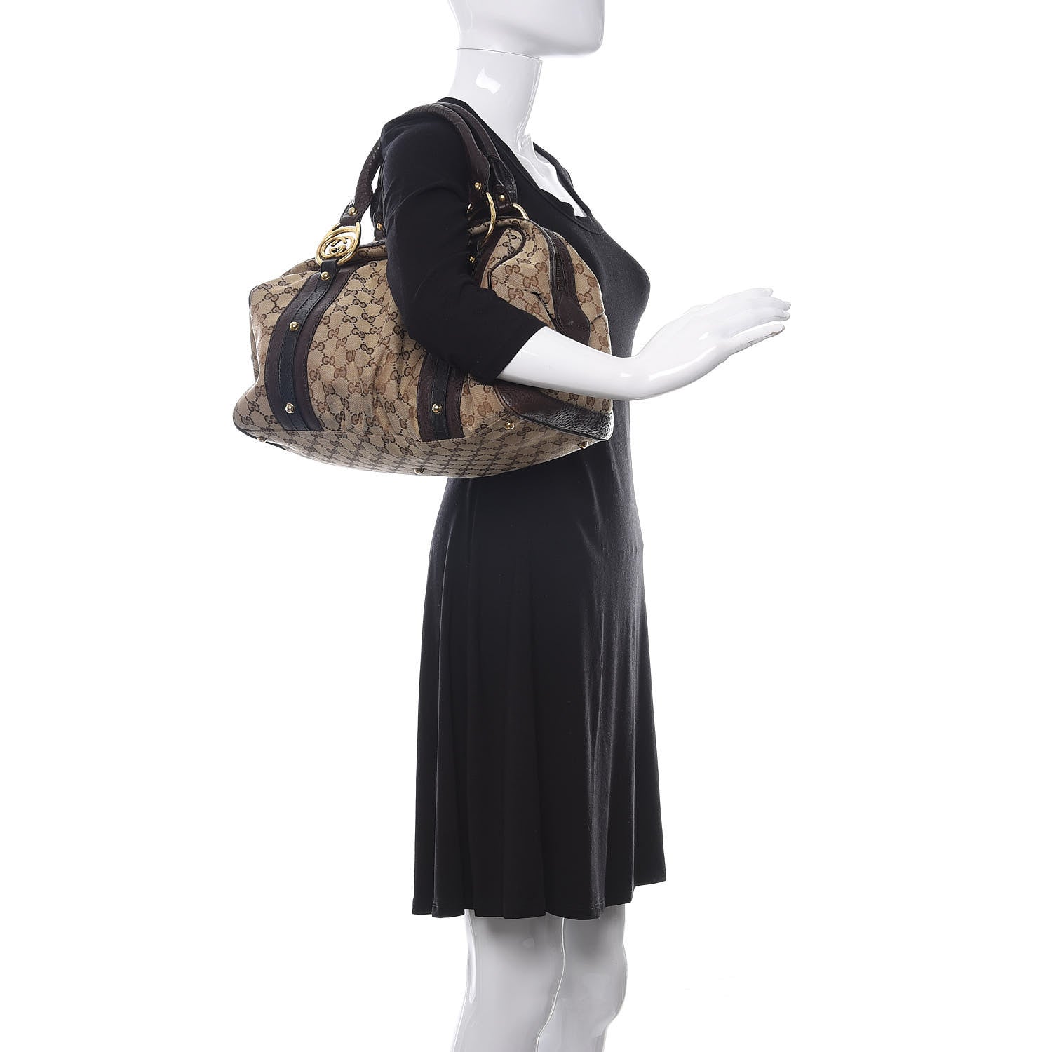 Gucci Monogram Medium Interlocking Icon Tote Dark Brown 2 of 12