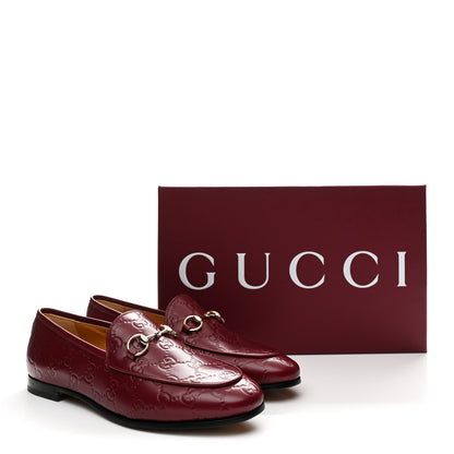 Gucci Guccissima Womens Jordaan Loafers 37.5 Rosso Ancora 11 of 11