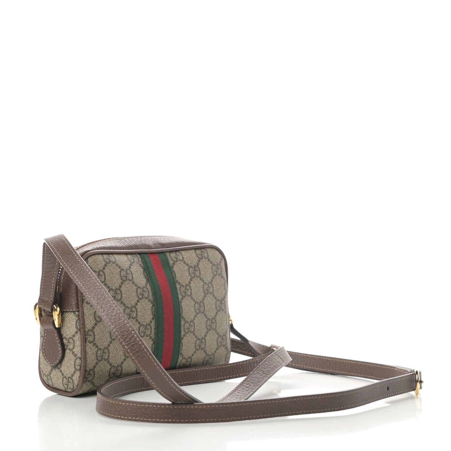 GG Supreme Monogram Web Mini Ophidia Shoulder Bag Brown
