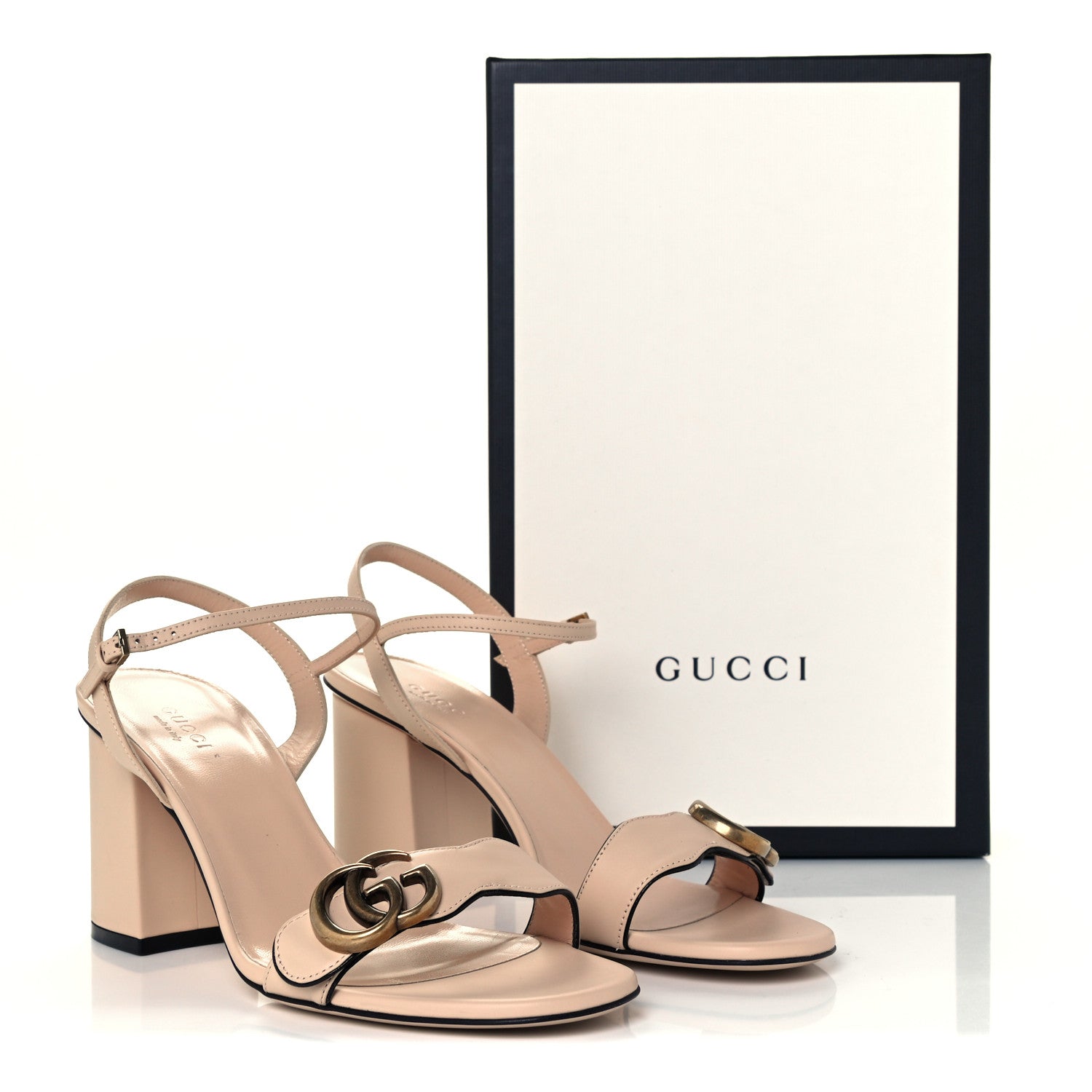 Gucci Lifford Calfskin GG Marmont Ankle Wrap 75mm Sandals 39 Skin Rose 10 of 10