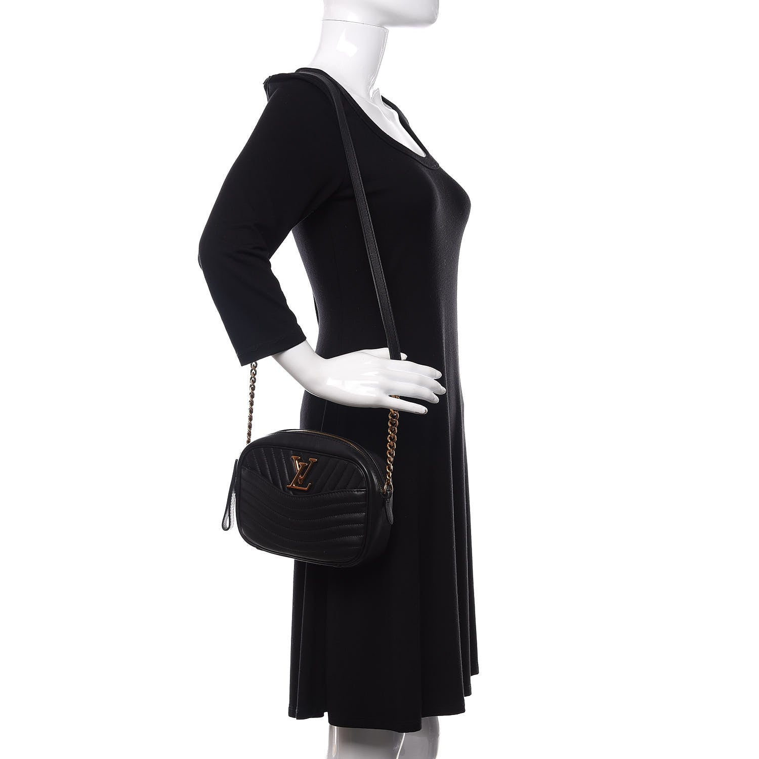 Louis Vuitton Calfskin New Wave Camera Bag Black 2 of 9