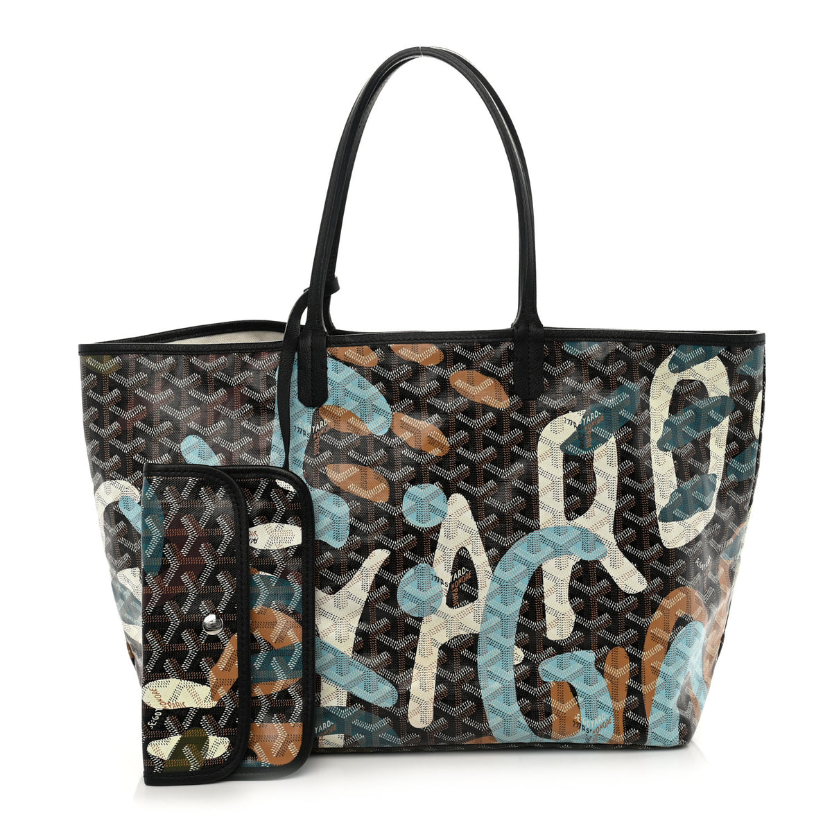 Goyardine Saint Louis Lettres Camouflage PM Black Blue
