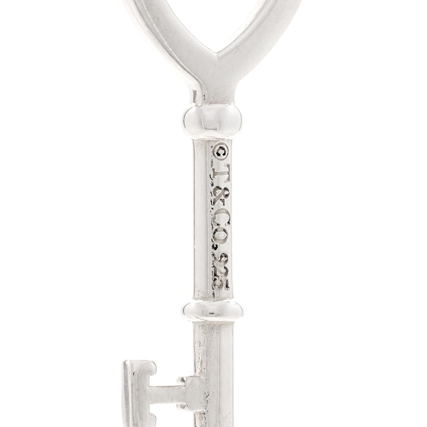 Sterling Silver Small Heart Key Pendant Necklace