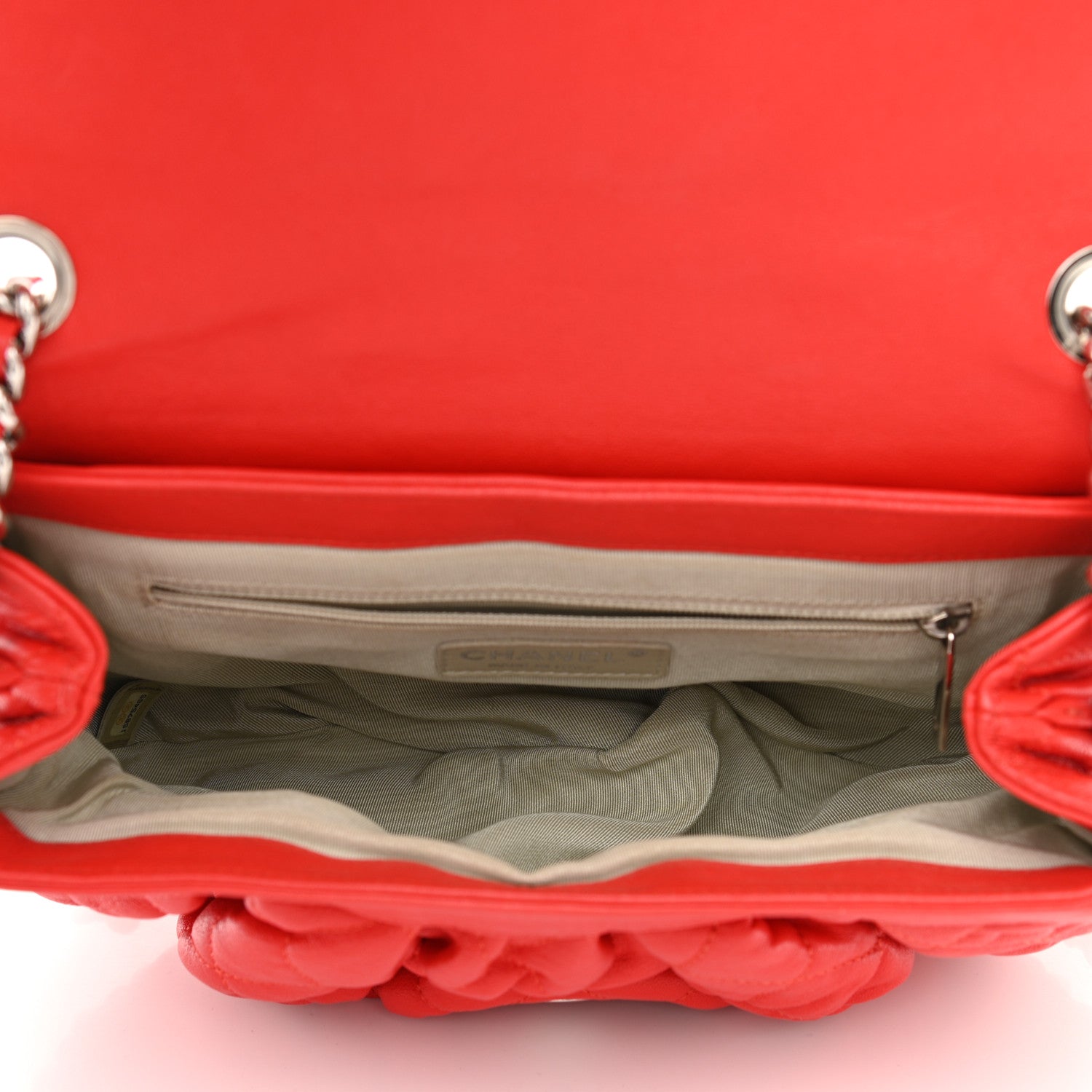 Chanel Washed Lambskin Quilted Medium Chain Around Messenger Red 4 of 9