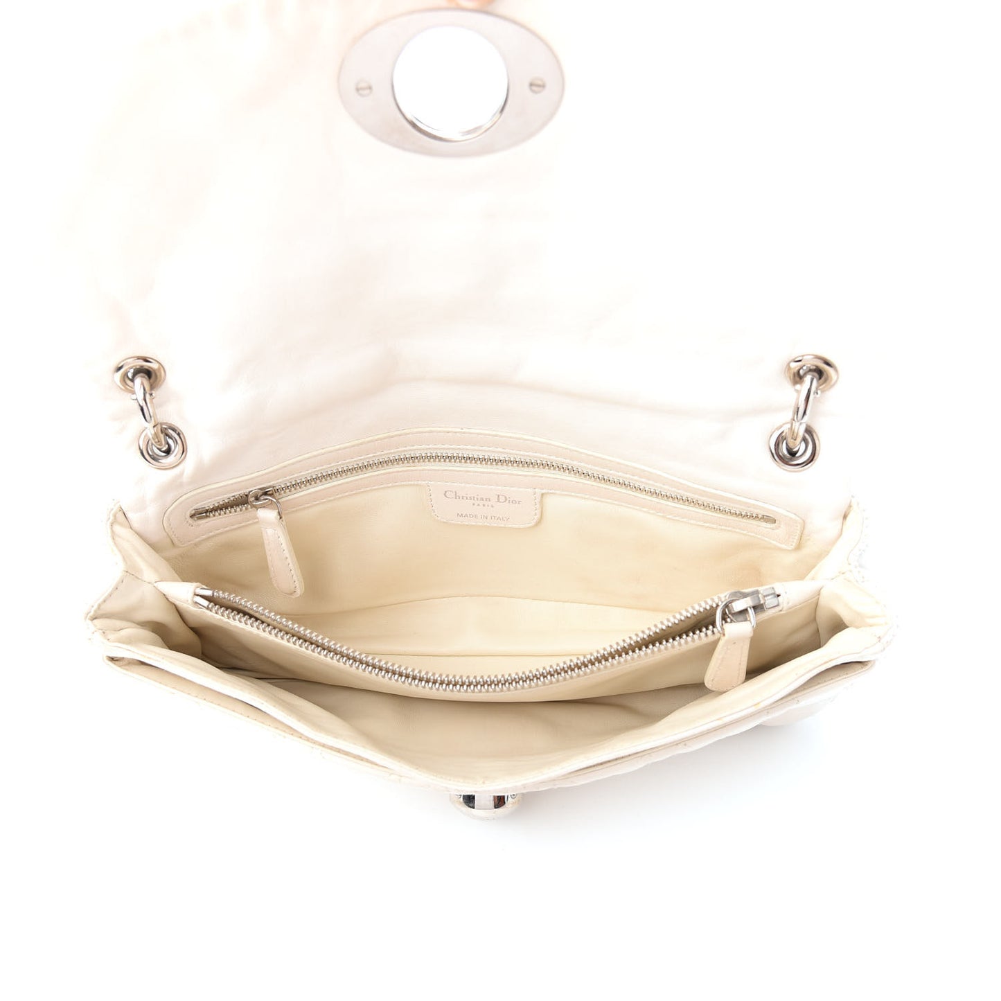 Lambskin Cannage Small Rendezvous Flap White