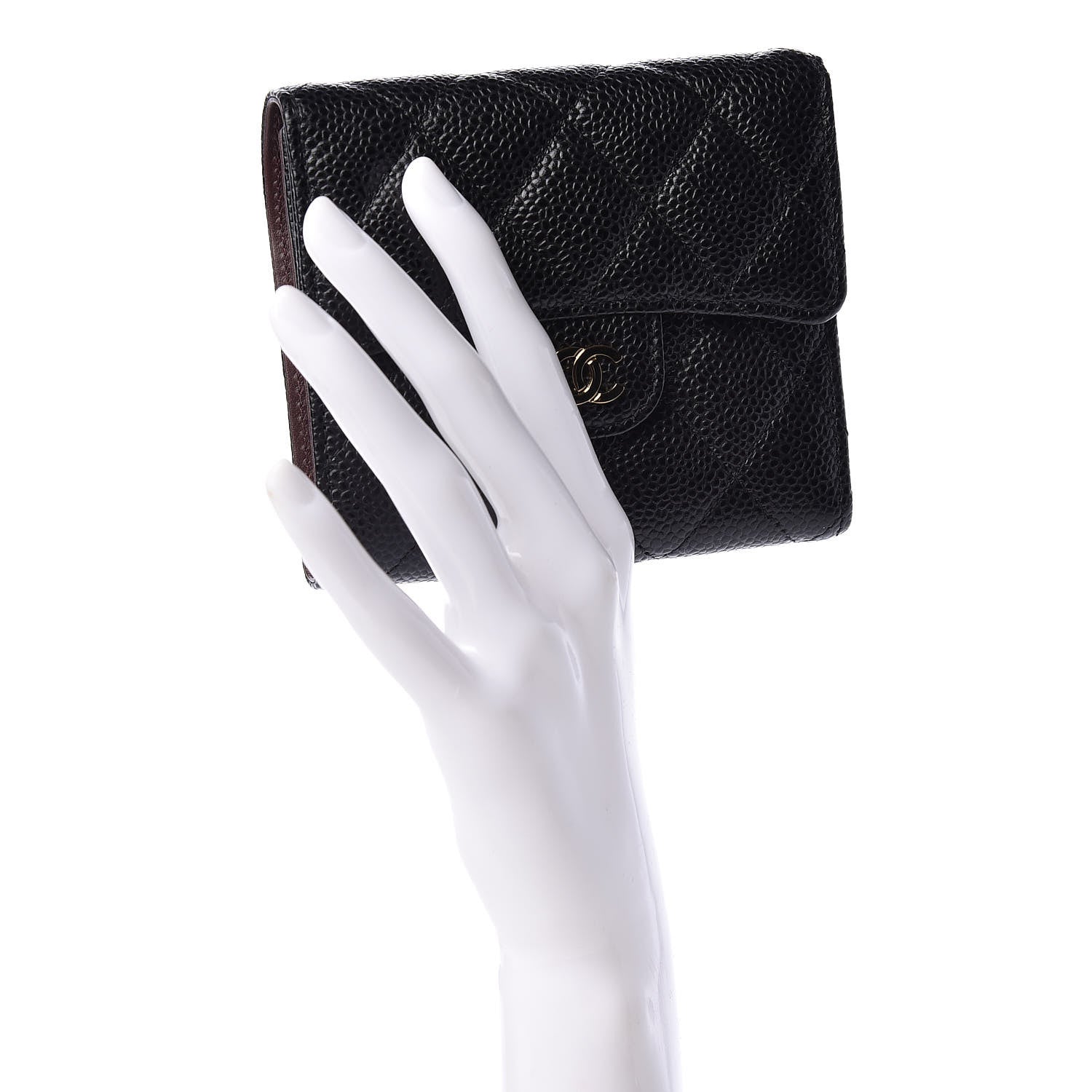Chanel Caviar Quilted Compact Flap Wallet Black 2 of 10