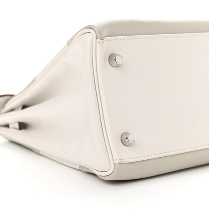 Hermes Swift Ghillies Kelly Retourne 32 White Gris Perle 9 of 14