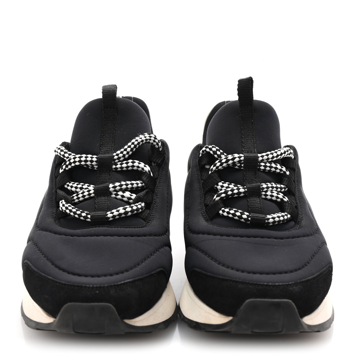Hermes Technical Canvas Womens Miles Sneakers 38 Black White 3 of 10