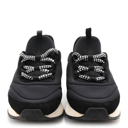 Hermes Technical Canvas Womens Miles Sneakers 38 Black White 3 of 10