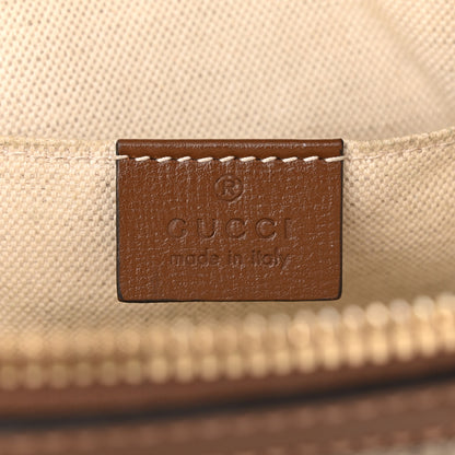 Gucci GG Supreme Monogram Azalea Calfskin Mini Horsebit 1955 Top Handle Bag Beige Ebony Brown Sugar 6 of 13