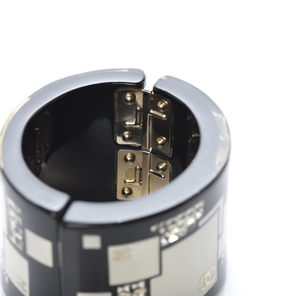 Chanel Resin Crystal Squares CC Cuff Black 4 of 7