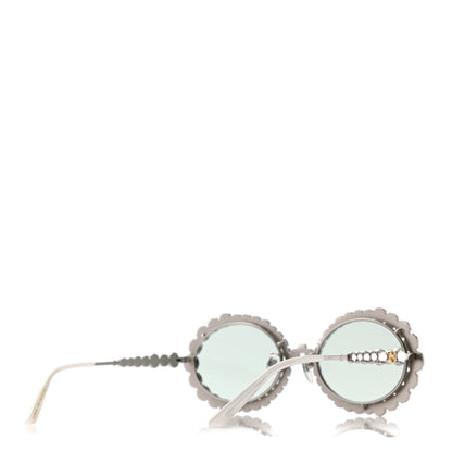Gucci Crystal Oval Sunglasses GG0620S Silver 4 of 8