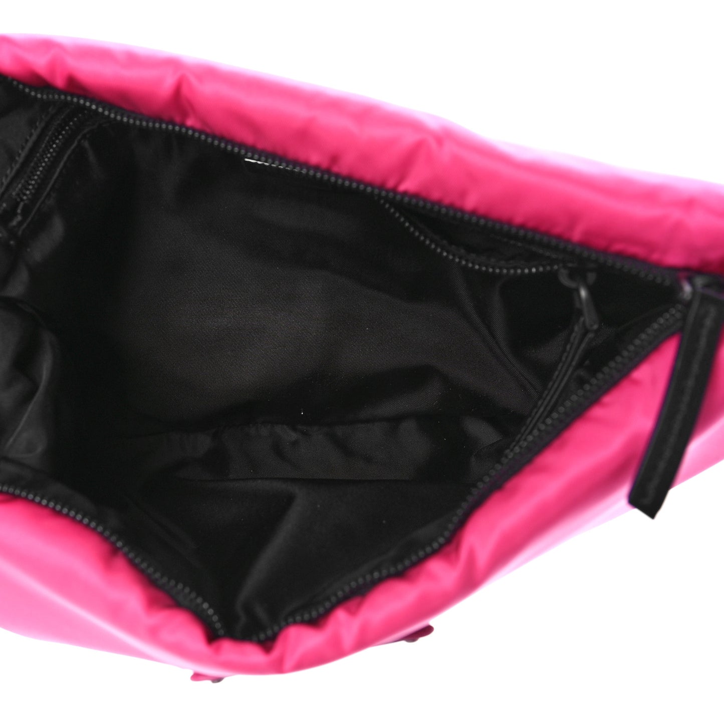 Tessuto Nylon Soft Padded Medium Chain Clutch Bag Fuxia