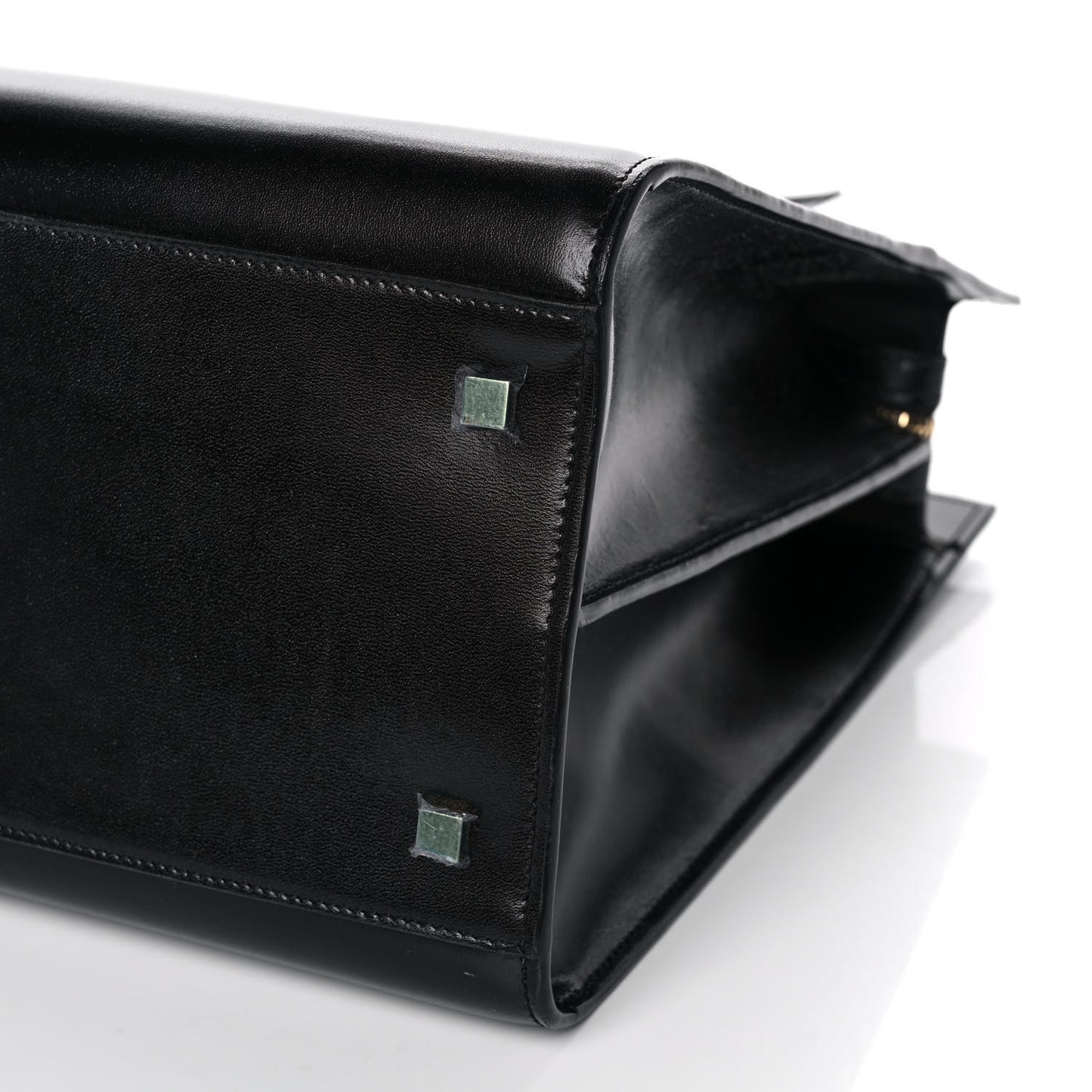 Shiny Calfskin Large Uptown Tote Black