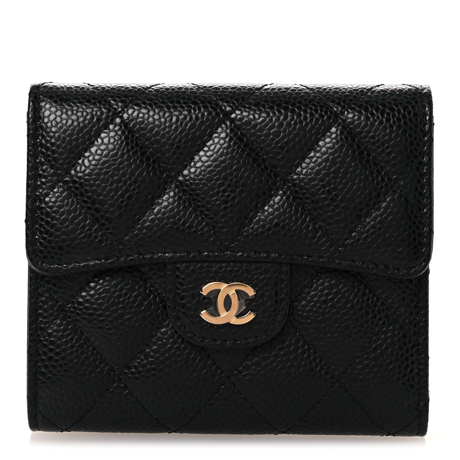 Chanel Caviar Quilted Compact Flap Wallet Black 1 of 10