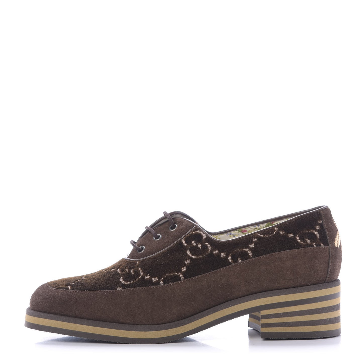 Velvet GG Monogram Thompson Derby Loafers 37 Vintage Cocoa Brown
