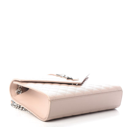 Saint Laurent Grain De Poudre Textured Mixed Matelasse Medium Triquilt Monogram Satchel Marble Pink 4 of 8
