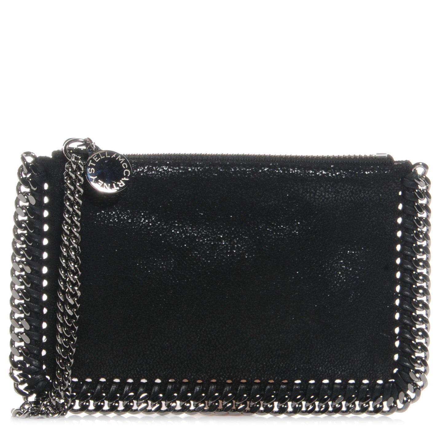 Faux Leather Shaggy Deer Falabella Wristlet Black