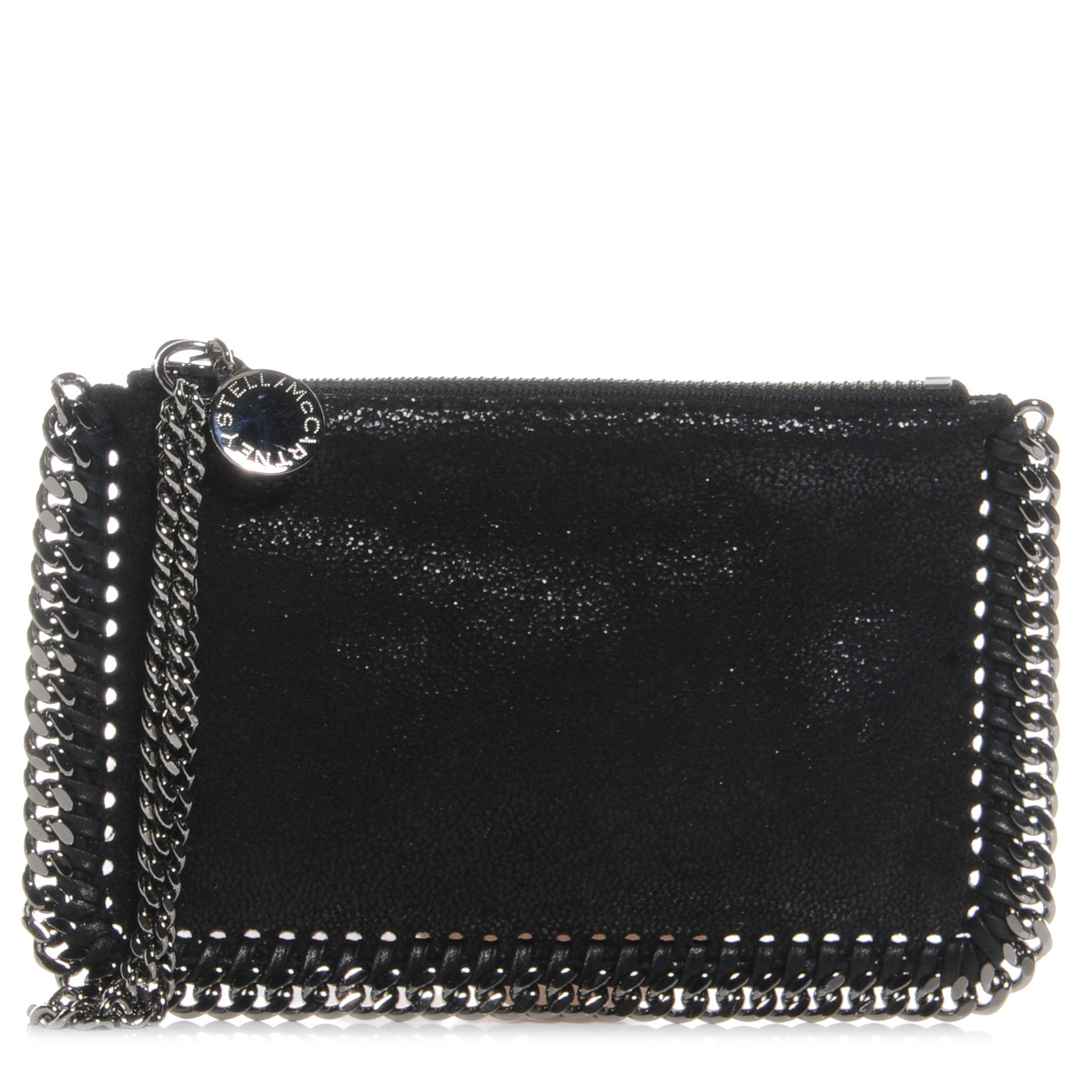 Stella McCartney Faux Leather Shaggy Deer Falabella Wristlet Black 1 of 8