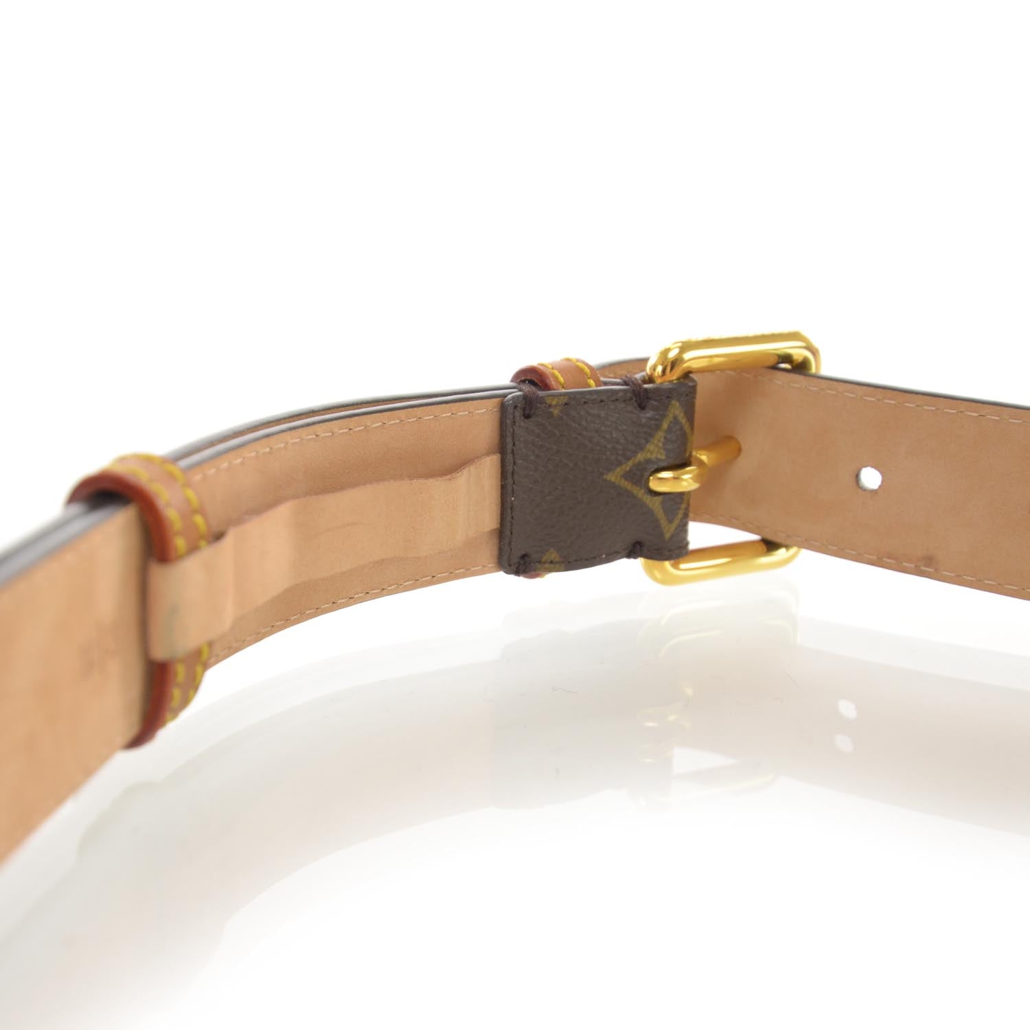 Louis Vuitton Monogram Dentelle Belt w Gold Buckle 90 36 9 of 9