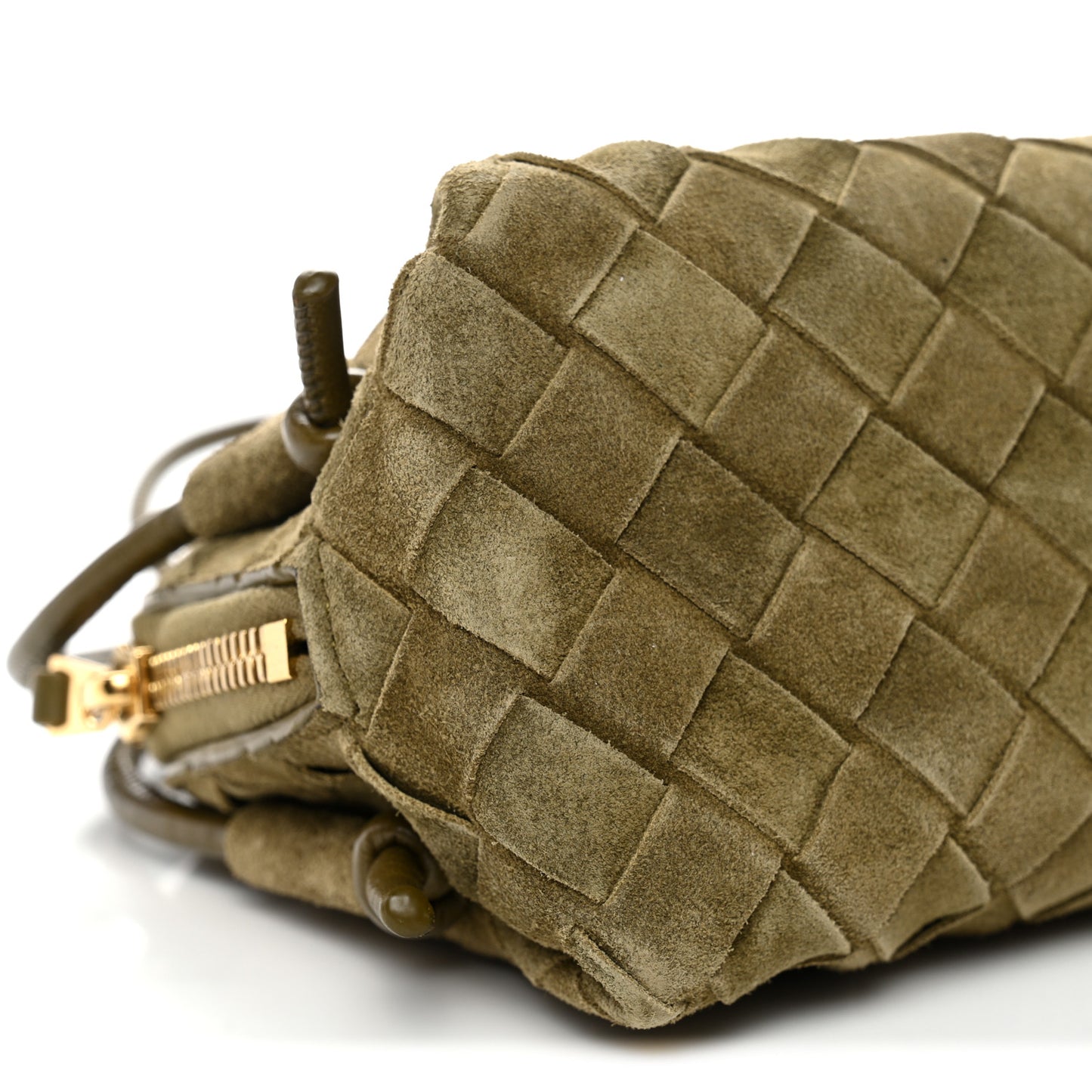 Suede Intrecciato Concert Pouch Cypress