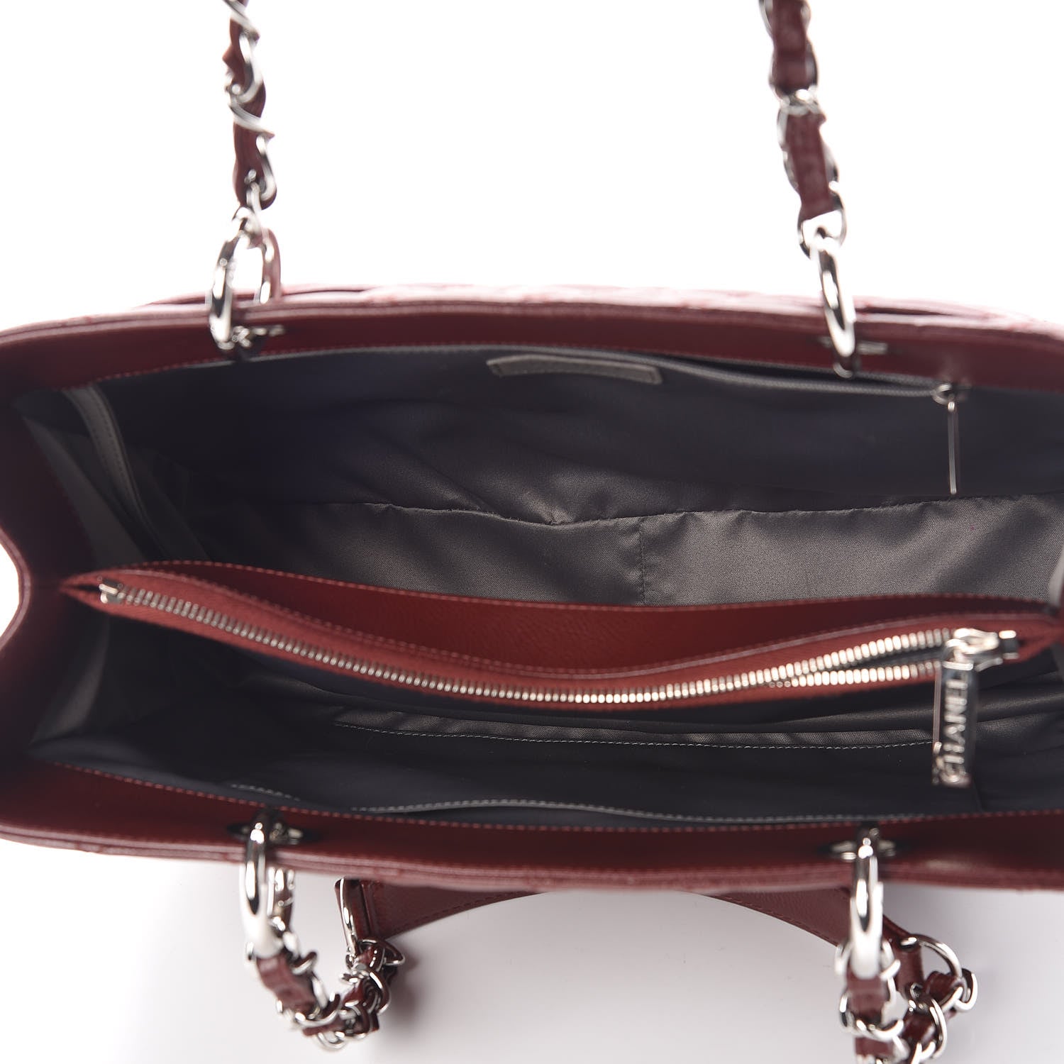 Chanel Caviar Quilted Grand Shopping Tote GST Burgundy 5 of 10