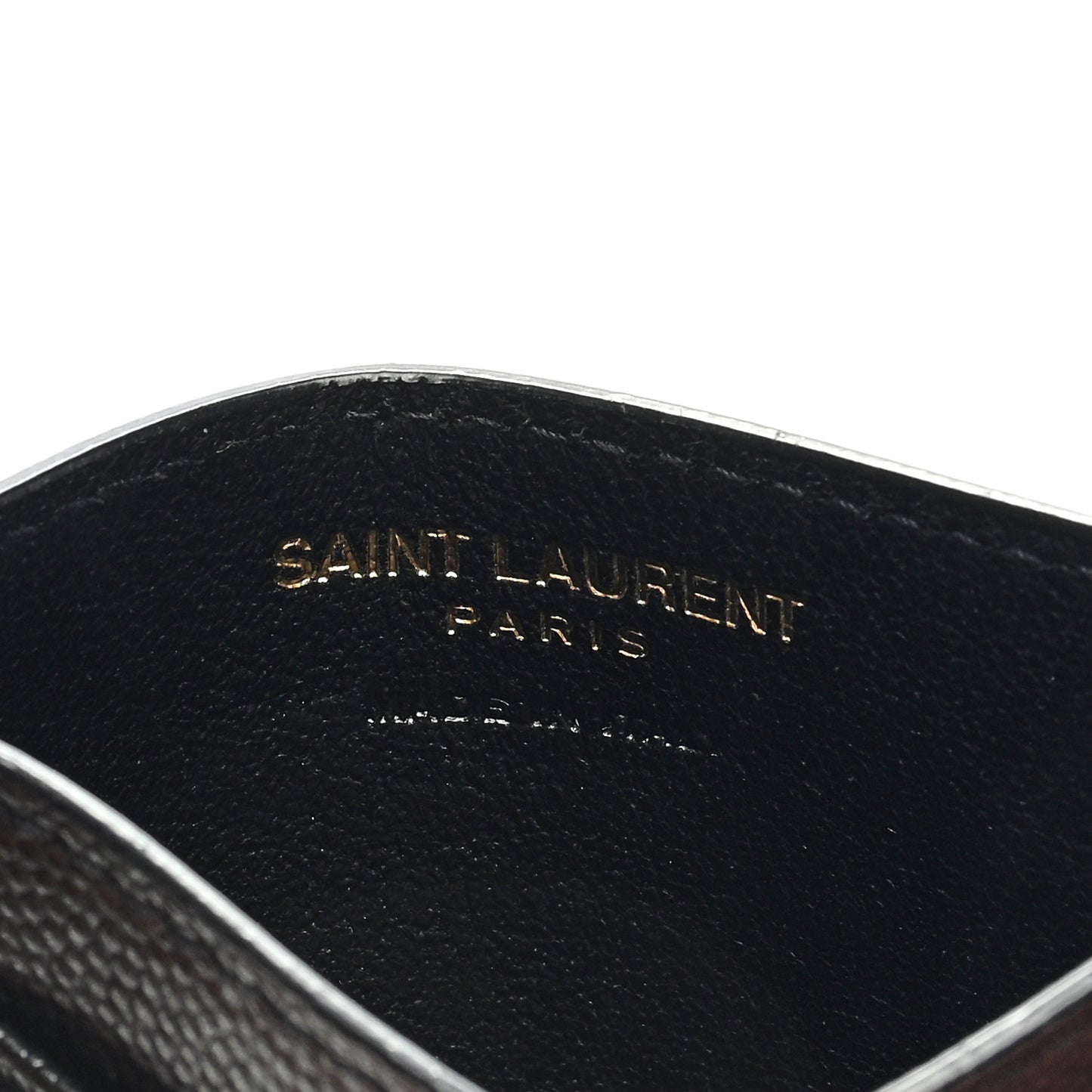 Grain De Poudre Matelasse Chevron Monogram Credit Card Case Black