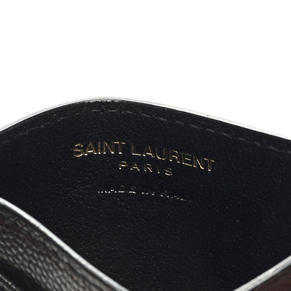 Saint Laurent Grain De Poudre Matelasse Chevron Monogram Credit Card Case Black 6 of 6