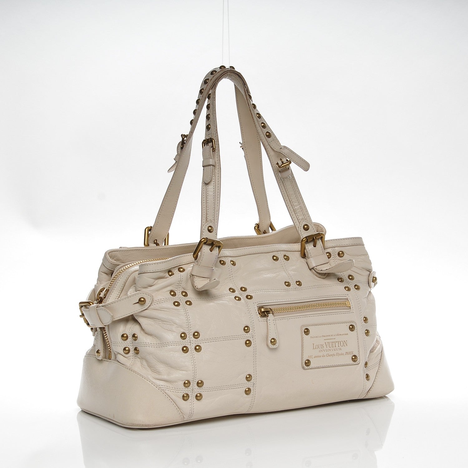 Louis Vuitton Lambskin Riveting Ecru 3 of 7