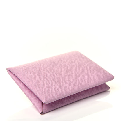 Hermes Epsom Calvi Card Case Mauve Sylvestre 4 of 7