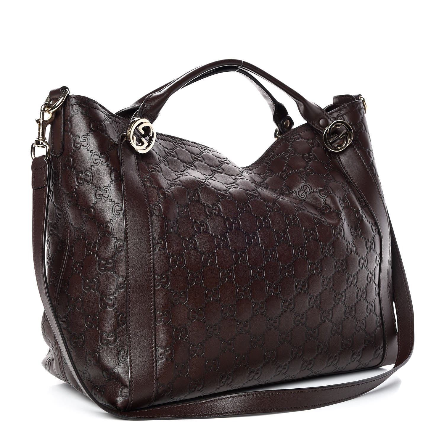 Gucci Guccissima Medium Miss GG Top Handle Bag Dark Brown 4 of 10