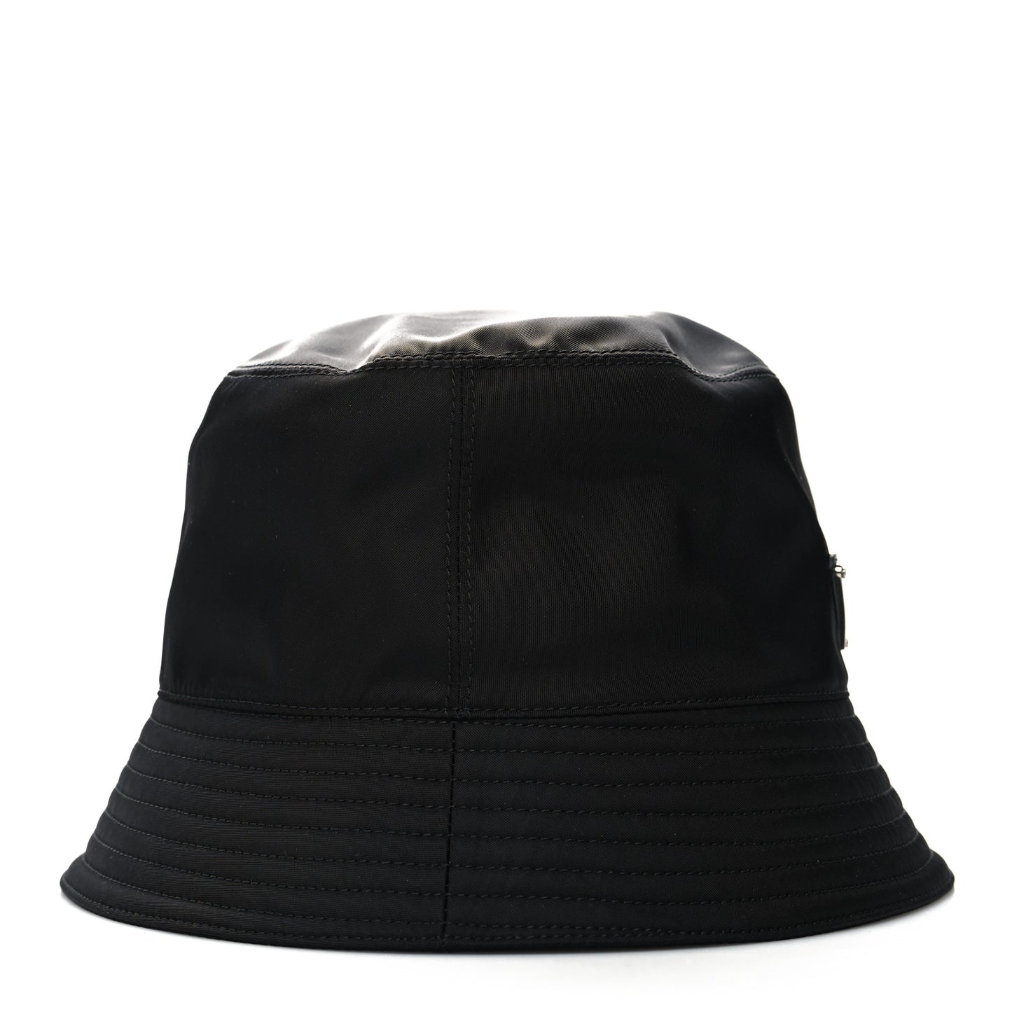Nylon Metal Triangle Logo Womens Bucket Hat M Black