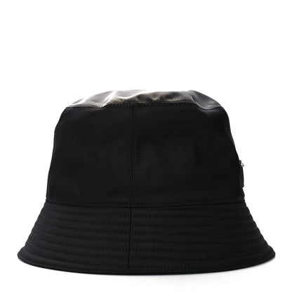 Prada Nylon Metal Triangle Logo Womens Bucket Hat M Black 5 of 8