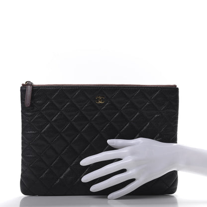 Chanel Caviar Quilted Medium Cosmetic Case Black 3 of 9
