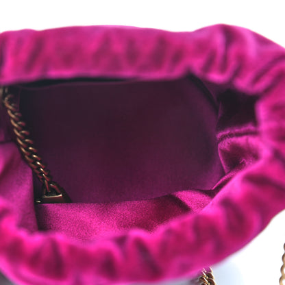 Gucci Velvet Matelasse Mini GG Marmont 2.0 Bucket Bag Fuchsia Violet Cyclamen 5 of 8
