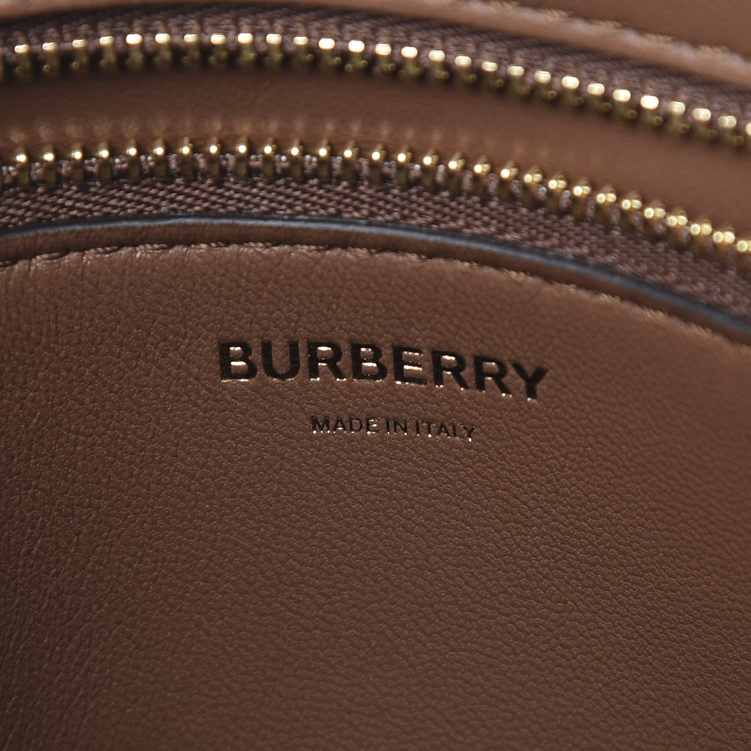 Burberry Canvas Smooth Calfskin Two Tone Mini Pocket Bag Natural Malt Brown 6 of 11