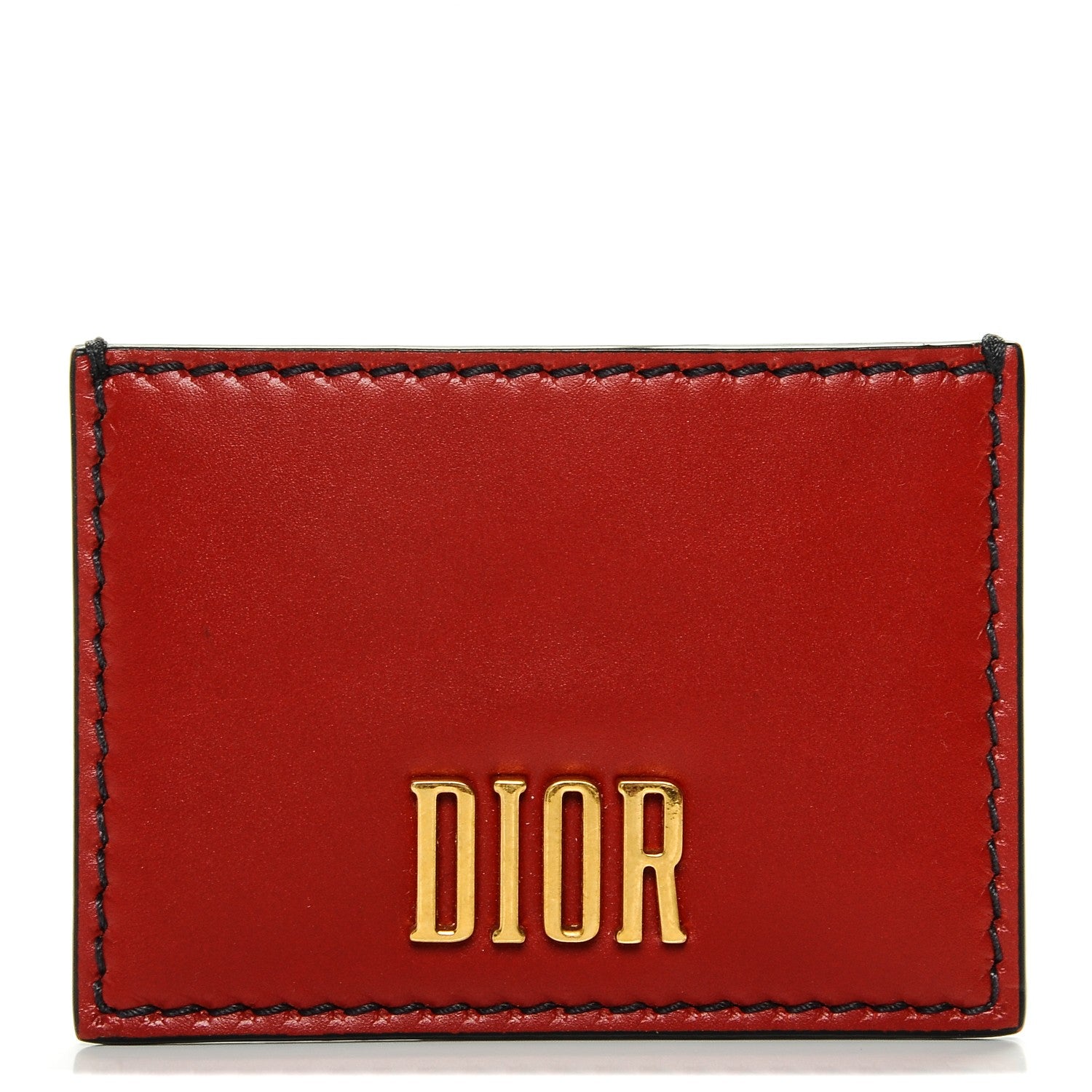 Christian Dior Calfskin D-Fence Card Holder Red 1 of 7