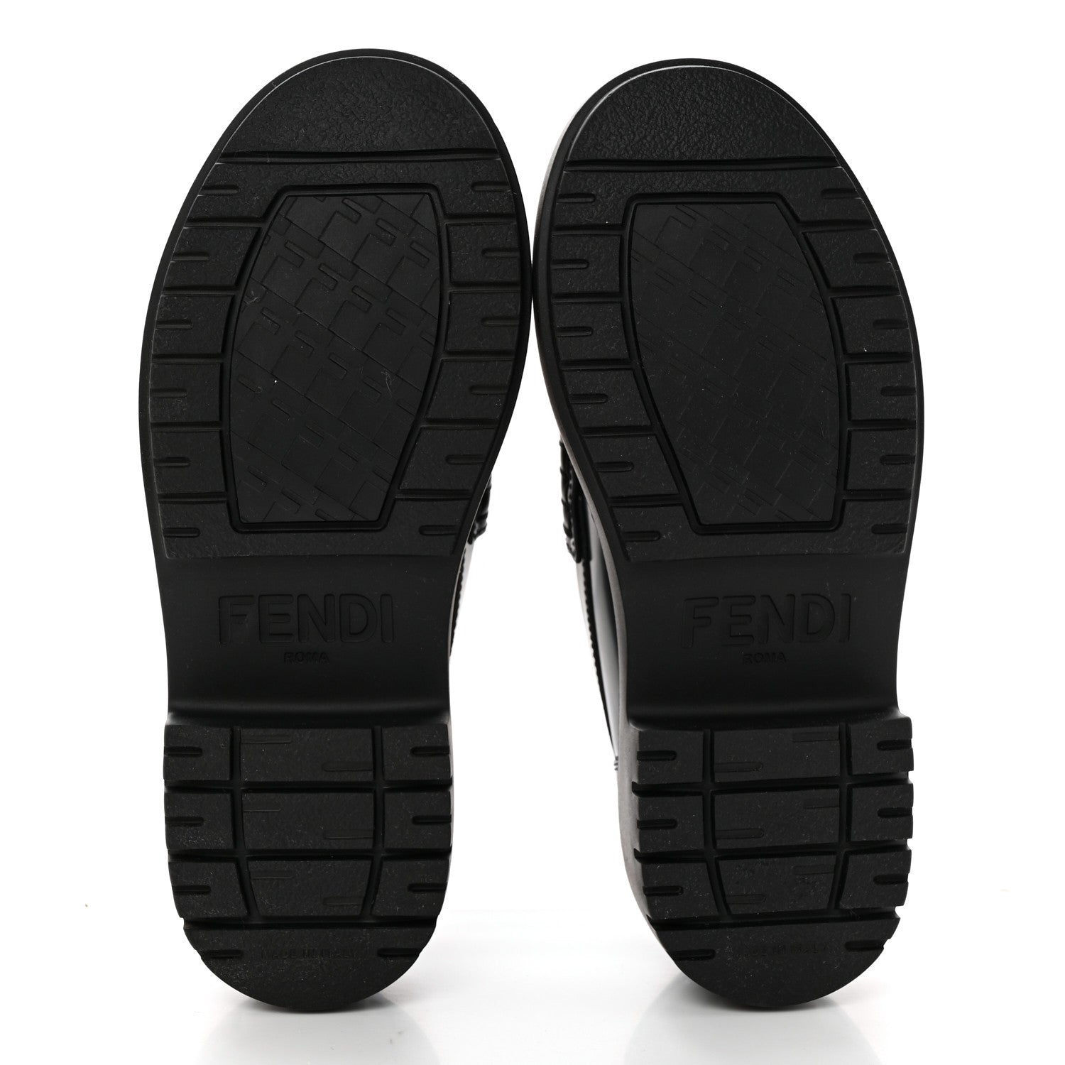Fendi Vitello Abrasivato Fendigraphy 50mm Loafers 37 Black 5 of 10
